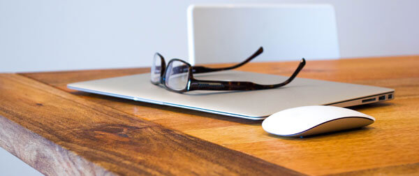 laptop on table