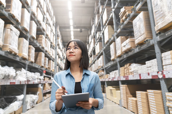 employee in stock room