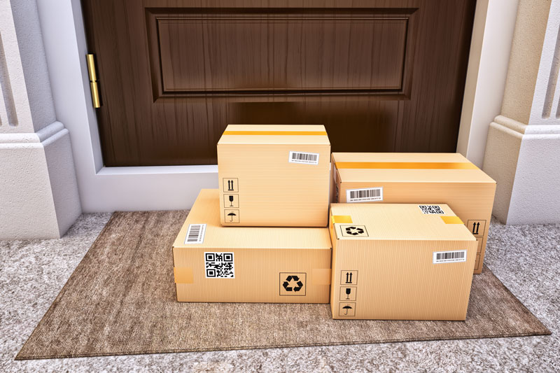 packages at the front door